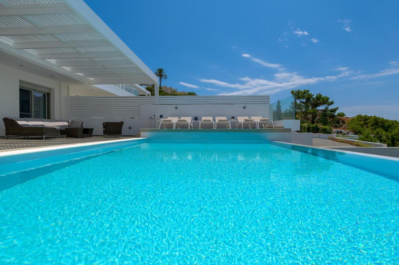 Villa Mimosa In Pefkos Líndos Exteriör bild